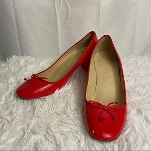 J. Crew Evie Ballet Heel Ruby Red